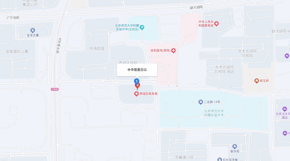 中华慈善总会地址：北京市西城区二龙路甲33号新龙大厦七层 