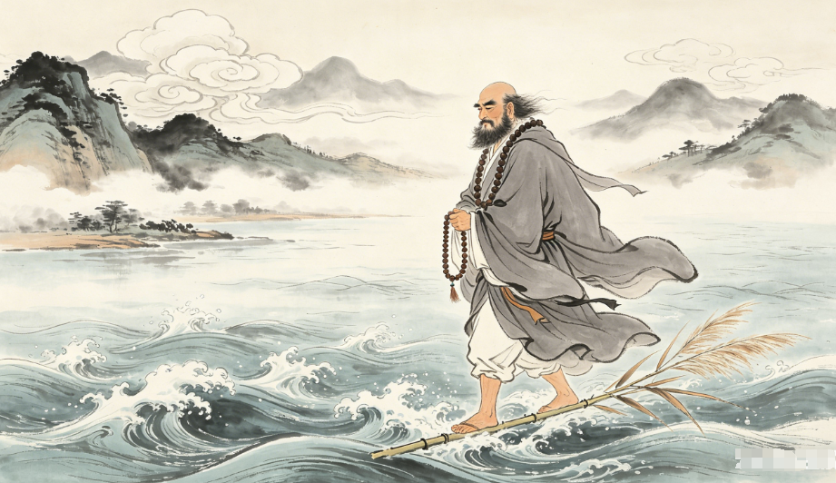 《倚天屠龙记》达摩老祖一苇渡江